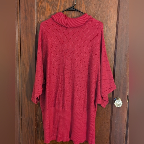 New With Tags JMS Just My Size Raspberry Cowl Neck Shower Sleeve Knit Blouse 3X - Picture 5 of 5